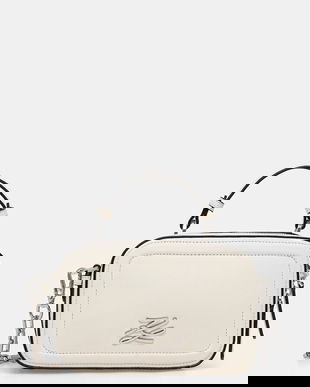 Karl Lagerfeld poșetă de piele K/AUTOGRAPH culoarea alb, B1W30269