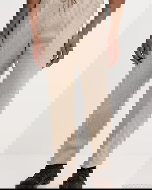 United Colors of Benetton pantaloni cu lână pantaloni drepti pentru bărbați, culoare bej, 47WUUF05V