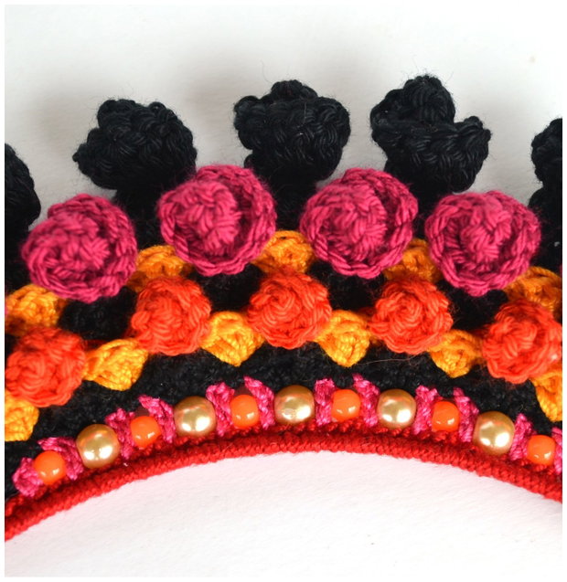 Colier mexican negru-grena