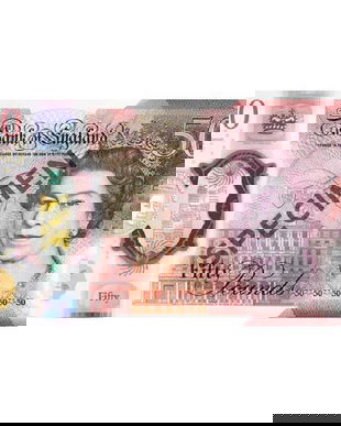 50 Lire Sterline. Set de 100 Bancnote decorative pentru jocuri, video, TikTok, Monopoly