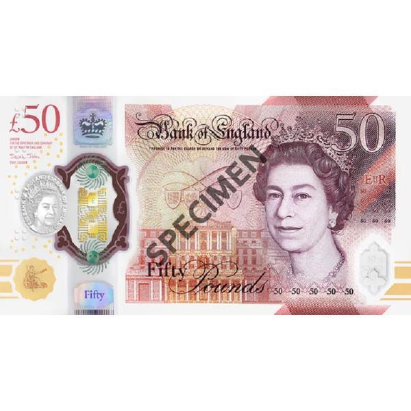 50 Lire Sterline. Set de 100 Bancnote decorative pentru jocuri, video, TikTok, Monopoly