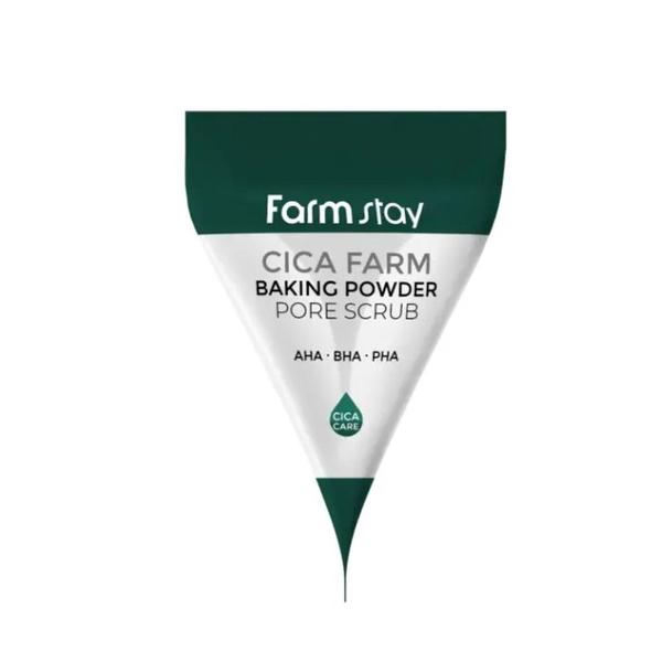 Scrub Facial cu Bicarbonat de Sodiu si Extract de Centella Asiatica - FarmStay Cica Farm Baking Powder Pore Scrub, 7 g