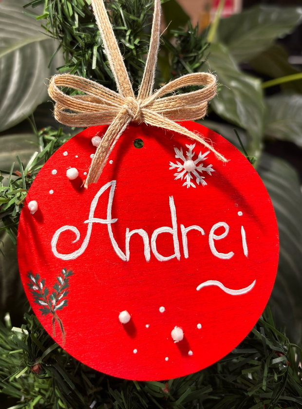 Ornament brad Nume Personalizat, cadou Craciun
