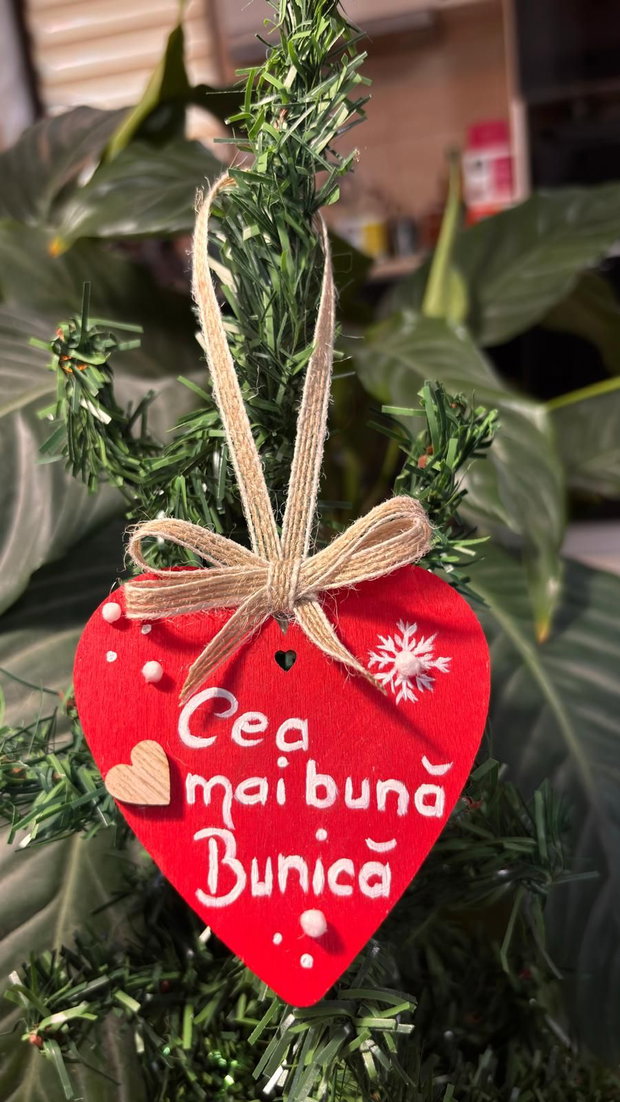 Ornament Cea mai buna bunica, cadou Craciun