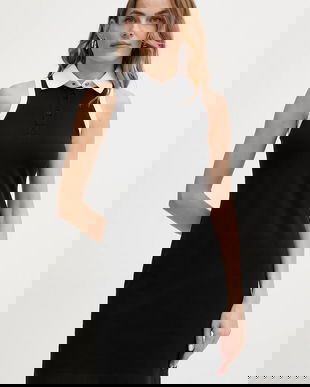 Karl Lagerfeld rochie din bumbac IKON culoarea negru, mini, drept, B1W13032