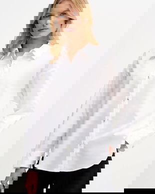 Dkny cămașă din bumbac culoarea alb, cu guler clasic, regular, DJ6W2171