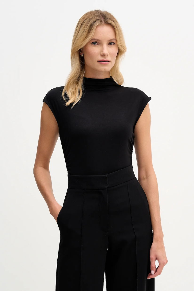 Dkny bluză culoarea negru, uni, W3384RAS