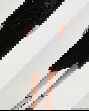 Morgan fustă culoarea negru, midi, drept, JOLIVIA