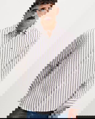 Tommy Jeans cămașă din bumbac culoarea bej, cu guler clasic, regular, DM0DM22406