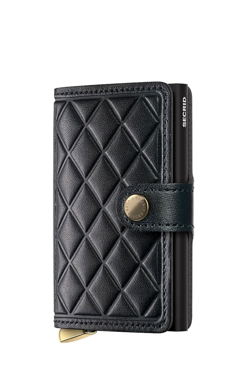 Secrid portofel de piele EMBOSS DIAMOND culoarea bordo