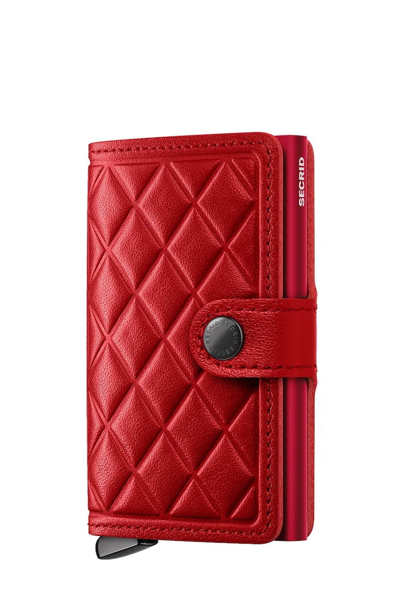 Secrid portofel de piele EMBOSS DIAMOND culoarea bordo