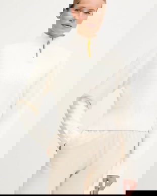 The North Face pulover din amestec de lână culoarea bej, cu turtleneck, NF0A8E79QLI1