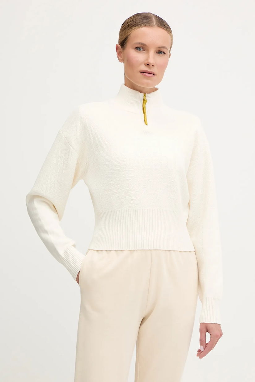 The North Face pulover din amestec de lână culoarea bej, cu turtleneck, NF0A8E79QLI1
