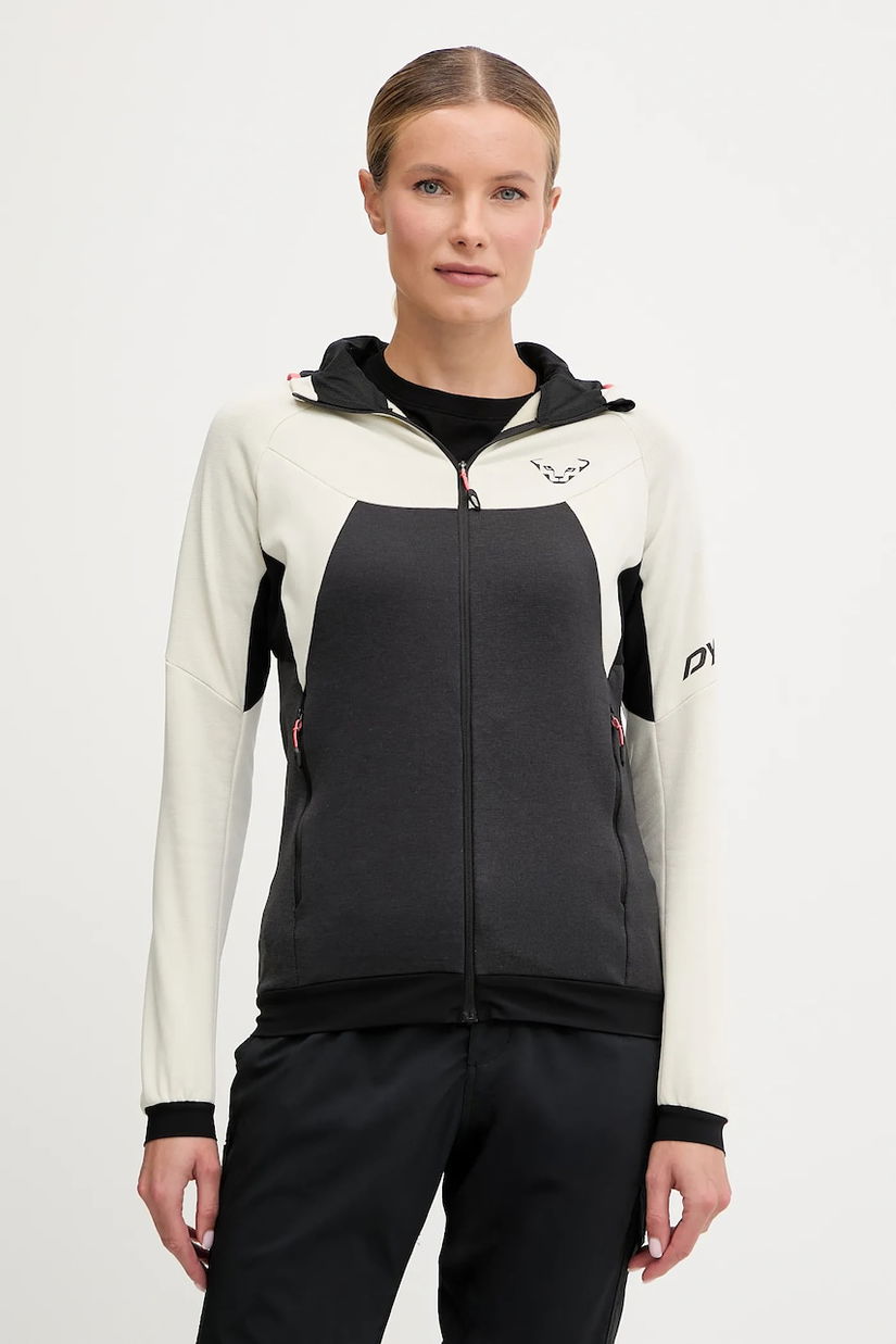 Dynafit hanorac Tour wool thermal culoarea negru, cu glugă, cu imprimeu, 08.0000071363