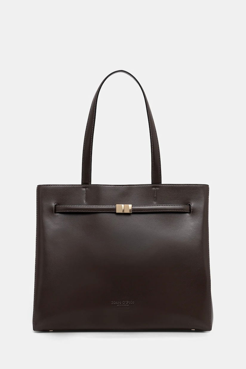 Marc O'Polo poșetă de piele culoarea maro, 5000009275