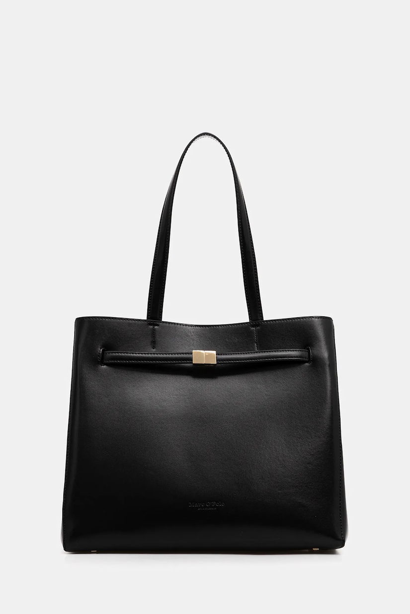 Marc O'Polo poșetă de piele culoarea negru, 5000009275