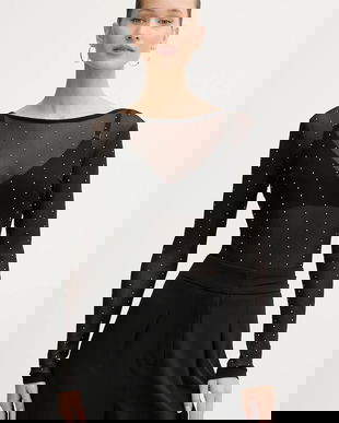 Never Fully Dressed body culoarea negru, cu imprimeu, NFDTO1990