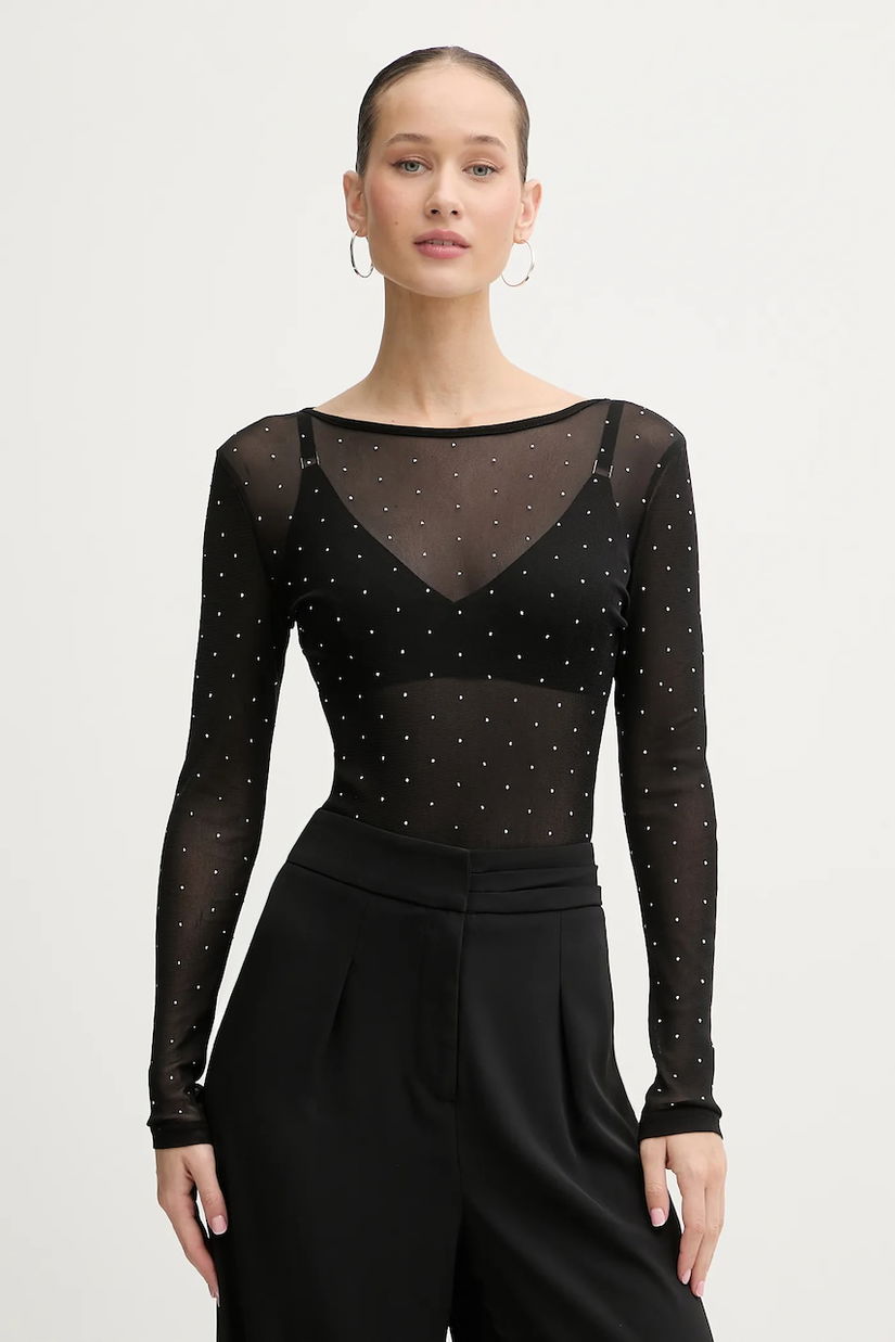 Never Fully Dressed body culoarea negru, cu imprimeu, NFDTO1990