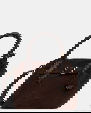 Marc O'Polo geantă de mână din piele întoarsă culoarea maro, 5000007780