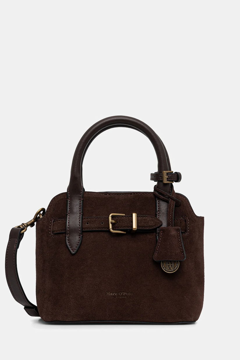 Marc O'Polo geantă de mână din piele întoarsă culoarea maro, 5000007780