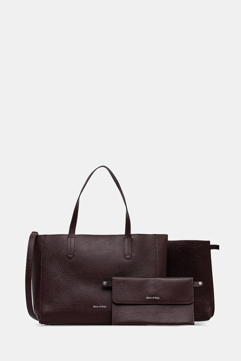 Marc O'Polo poșetă de piele culoarea bordo, 5000007742