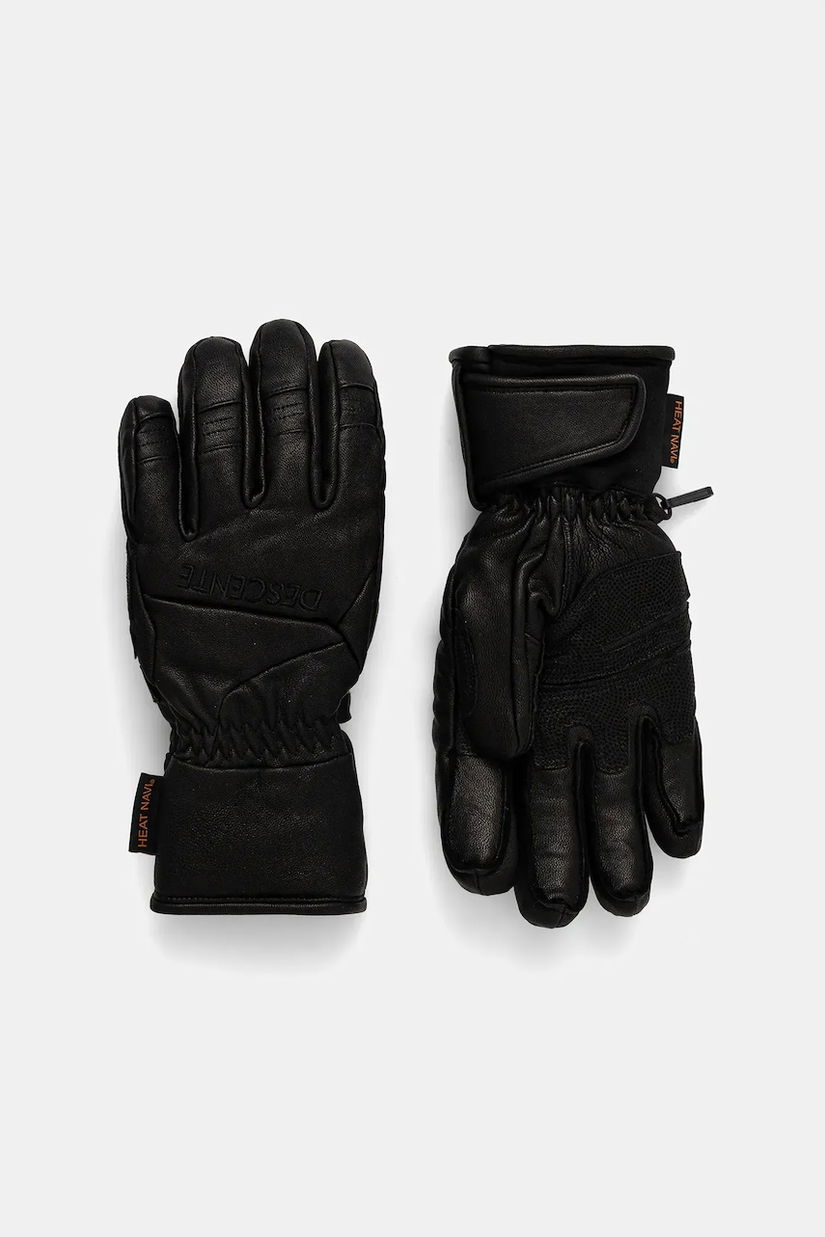 Descente mănuși de schi din piele LEATHER GLOVE culoarea negru, DW5FGV01MU