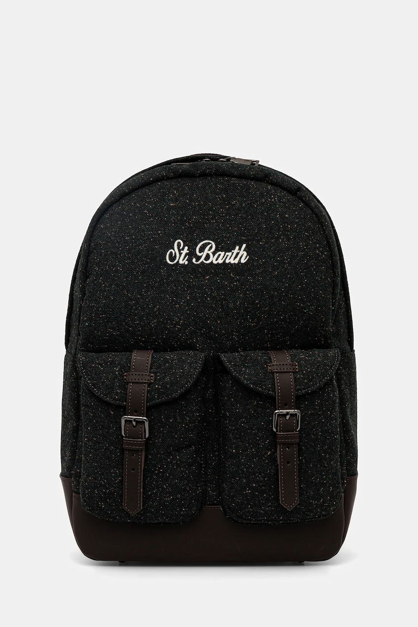 MC2 Saint Barth rucsac din amestec de lână culoarea verde, mare, cu imprimeu, COD0006