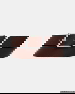 Karl Lagerfeld Jeans curea de piele cu două fețe culoarea maro, B1M33067