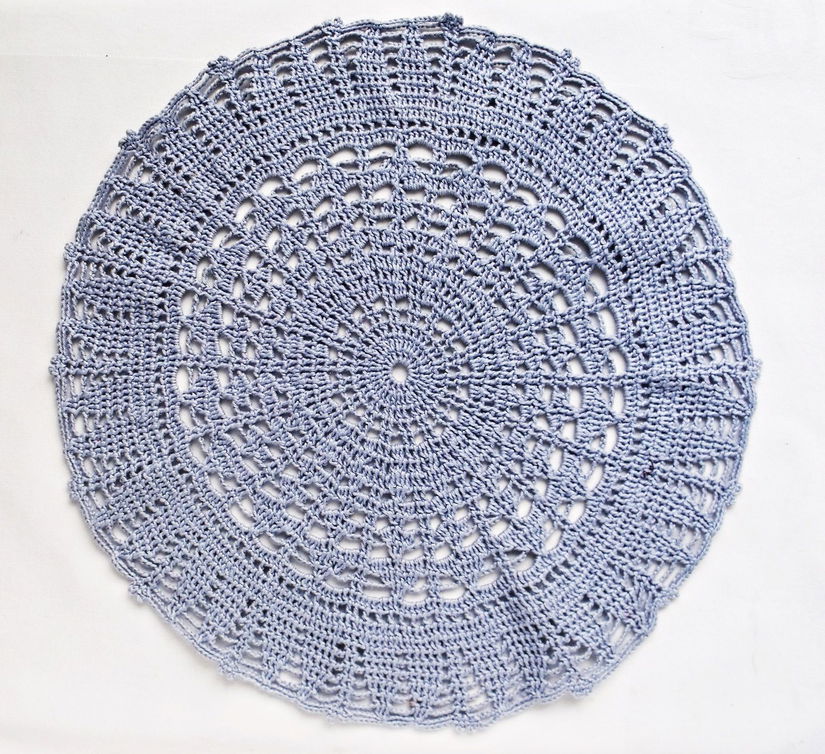 mileu bumbac crosetat manual gri bleu 30 cm