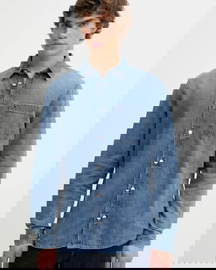 Tommy Jeans cămașă jeans cu guler clasic, regular, DM0DM22121