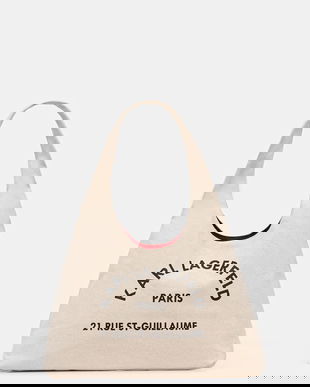 Karl Lagerfeld geantă de bumbac K/RSG culoarea bej, B1W50015