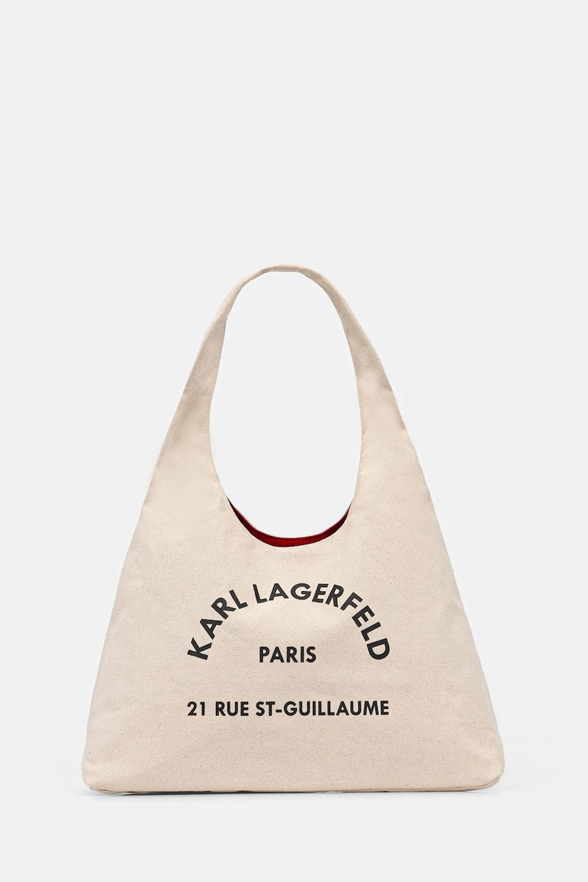 Karl Lagerfeld geantă de bumbac K/RSG culoarea bej, B1W50015