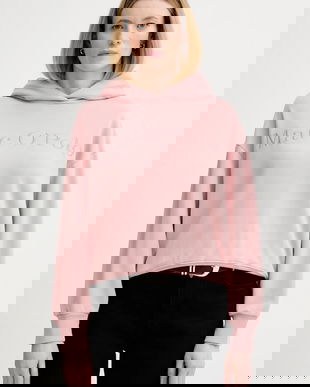 Marc O'Polo hanorac de bumbac culoarea roz, cu glugă, cu imprimeu, 600407354165