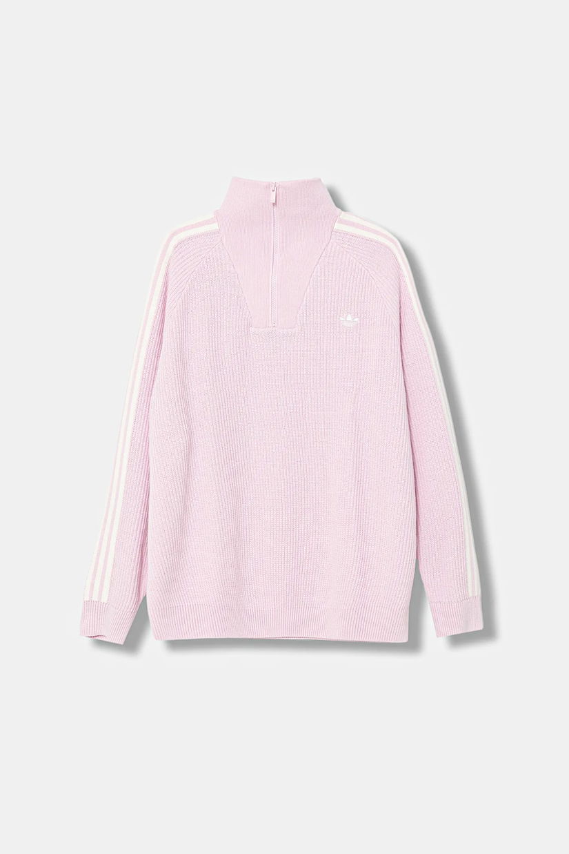 adidas Originals pulover Funnel culoarea roz, cu turtleneck, KS7785