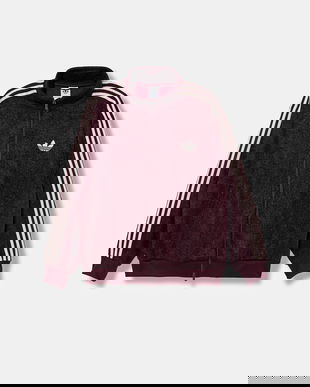 adidas Originals bluză Mohair culoarea bordo, cu imprimeu, KS0428