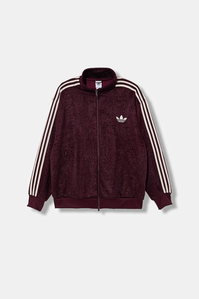 adidas Originals bluză Mohair culoarea bordo, cu imprimeu, KS0428