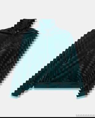 adidas Originals bluză Velvet culoarea verde, cu imprimeu, JY2589