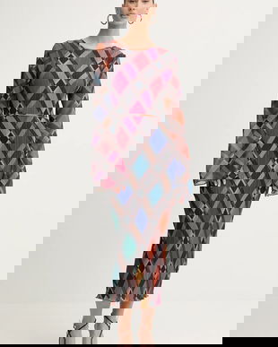 Never Fully Dressed rochie culoarea maro, midi, drept, NFDDR3029