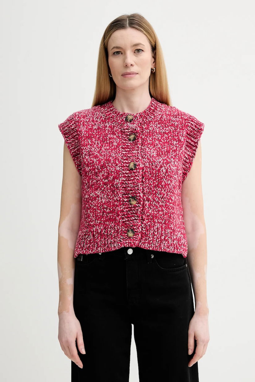 Marc O'Polo vestă din amestec de lână culoarea roșu, 5000007880