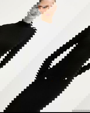 Morgan rochie culoarea negru, mini, mulată, RMAGIC