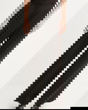 Filippa K pantaloni cu lână culoarea maro, drept, high waist, 32511