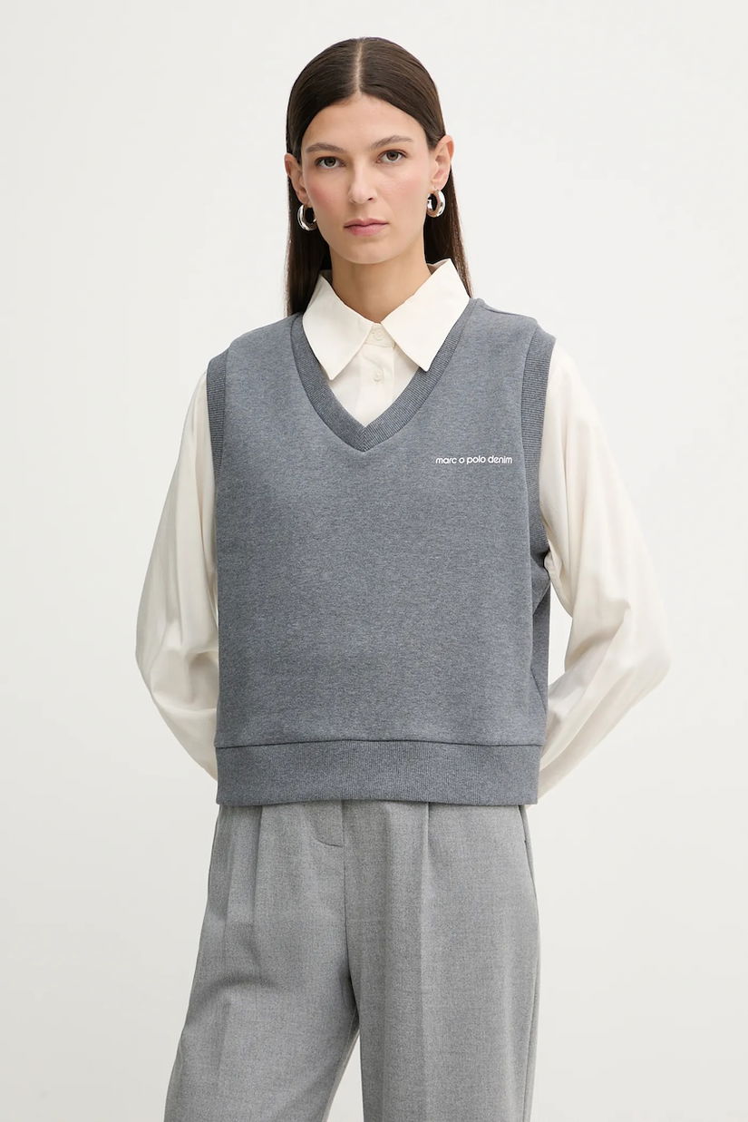 Marc O'Polo hanorac de bumbac culoarea gri, melanj, 5000007694