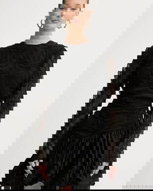 Stine Goya rochie culoarea negru, mini, evazați, SG-PS26-D188-2449