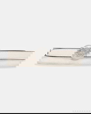 Tory Burch curea de piele Romy Reversible culoarea alb, 175052-100