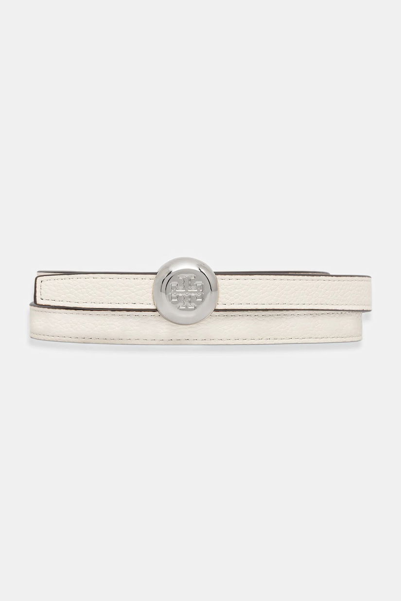 Tory Burch curea de piele Romy Reversible culoarea alb, 175052-100
