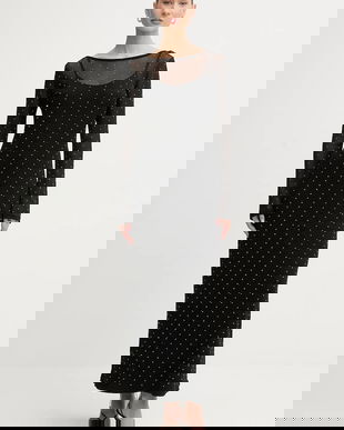 Never Fully Dressed rochie culoarea negru, maxi, drept, NFDDR3122