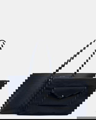 Tory Burch poșetă de piele Perry culoarea bleumarin, 169476-498