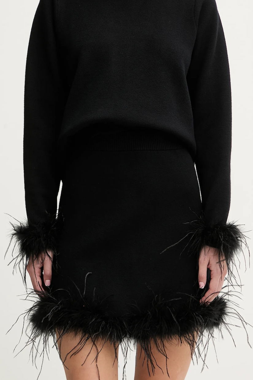 Never Fully Dressed fustă culoarea negru, mini, evazați, NFDKN756