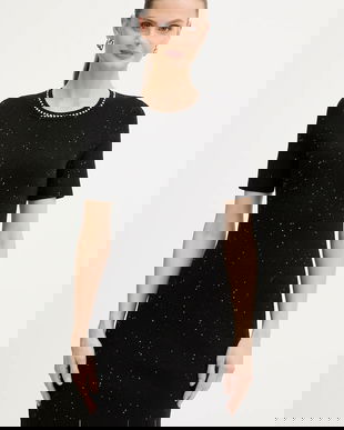 Morgan rochie culoarea negru, mini, mulată, RMAUD