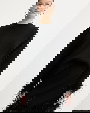 Never Fully Dressed pulover culoarea negru, NFDKN755